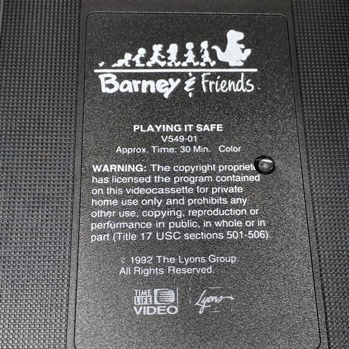 Barney And Friends Playing It Safe VHS Tape 1992 Time Life Video The Lyons Group - Photo 8/8
