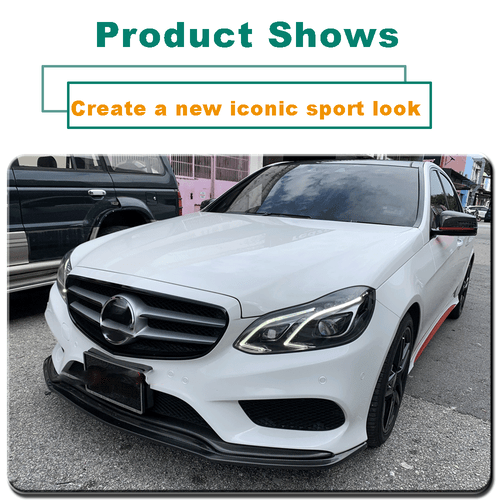 For Benz W212 E400 E300 Sport 2014-16 REAL CARBON Front Bumper Lip Spoiler Chin - Picture 3 of 12