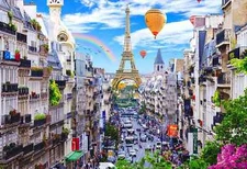 Bustling Paris 150 Piece Wood Jigsaw Puzzle Wooden City New