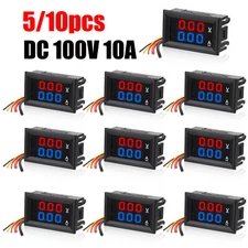 DC 100V 10A Digital Voltmeter Ammeter LED Amp Volt Meter Current Gauge 5/10Pcs