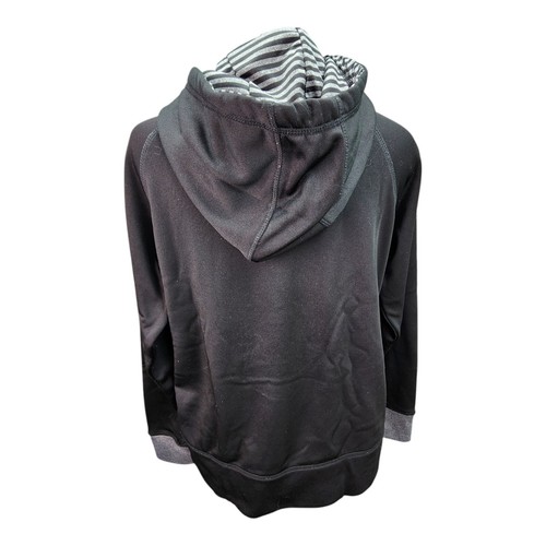 Reebok Sweatshirt Hoodie Women's MEDIUM Gray Black Pink Logo Sports Pockets - Picture 2 of 11