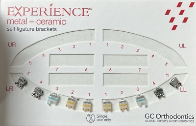 GC Orthodontics Experience Brackets Lower 3-3 Ceramic 4/5 Metal MBT .022 Slot 