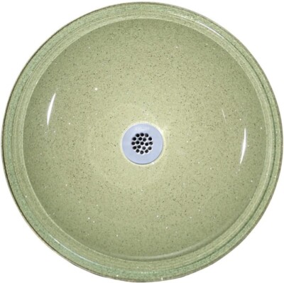 Xylem  RVE165SDB Reflex Round Glass Vessel Sink - Dark Stone