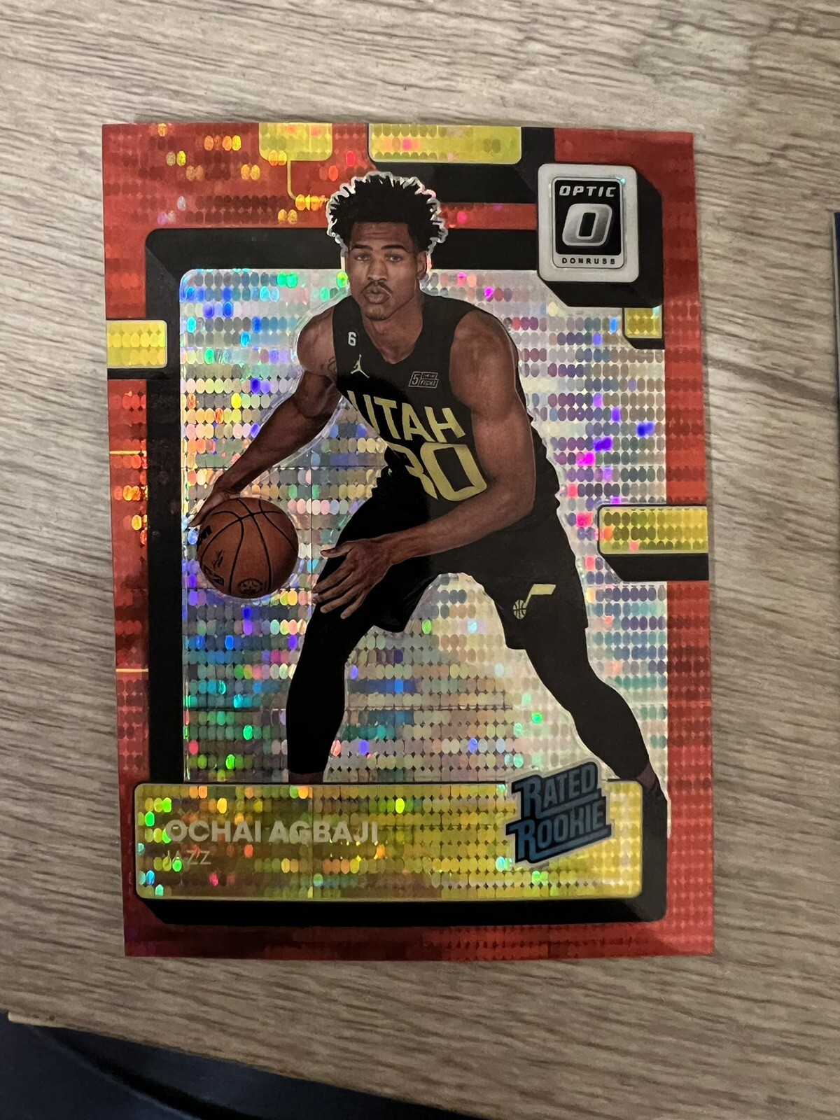 2022-2023 Ochai Agbaji Optic Rated Rookie Red Pulsar Prizm 205 Jazz