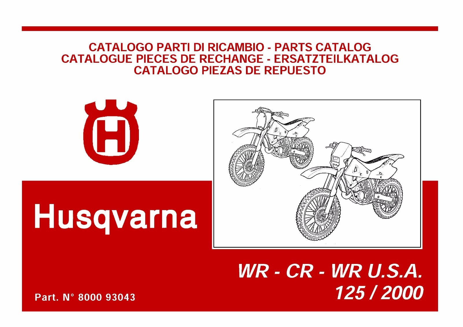 Husqvarna Parts Manual Book 2000 CR 125, WR 125 & WR 125 U.S.A eBay