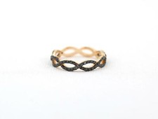 Infinity Twist Eternity Band 1ct Black Simulated Diamond Rose Gold Plated