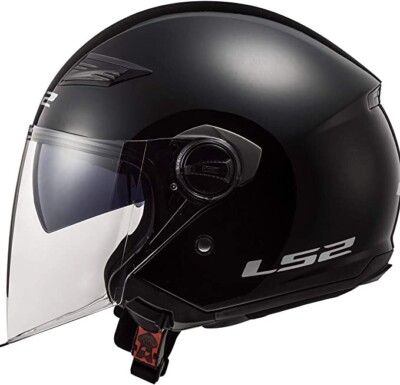 LS2 Track Open Face Street Motorcycle Helmet Gloss Black XS *WAS $99.98*