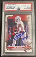 Braelon Allen Signed 2022 Bowman U Rookie Card Wisconsin Badgers PSA/DNA