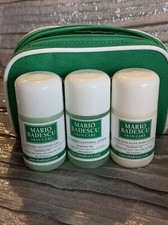 MARIO BADESCU-SKINCARE SET TRAVEL SIZES W GREEN POUCH... NEW  