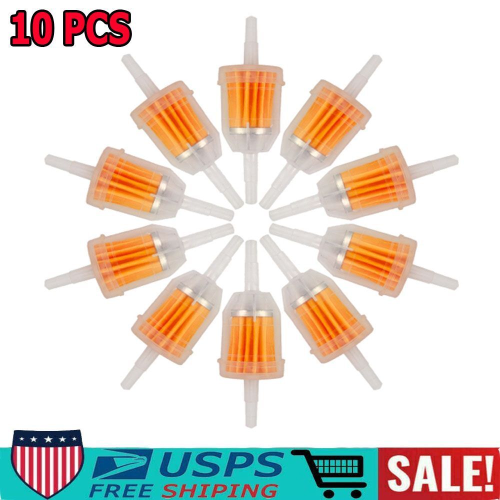 10Pcs Universal Inline Gas/Fuel Filter 1/4