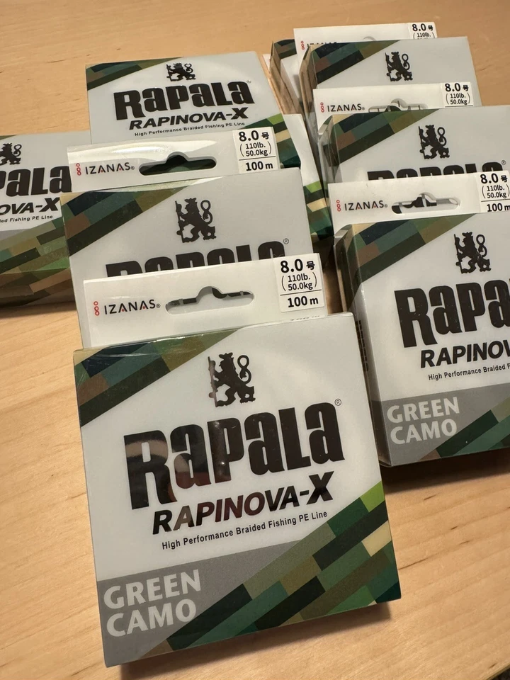 Fils Pêche Tresse Rapala Rapinova X Camo Green 100m Neuf - Photo 1/1