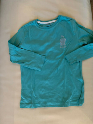 Sweatshirt Jungen Gr. 114 türkis mit Print von Vertbaudet