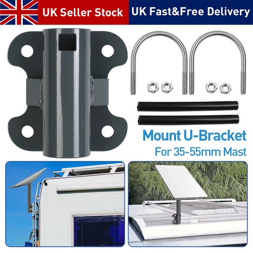 Universal Mount U-Bracket For Starlink, Roof Mast To Pole Pipe Mounting-Adapter - Picture 3 of 11