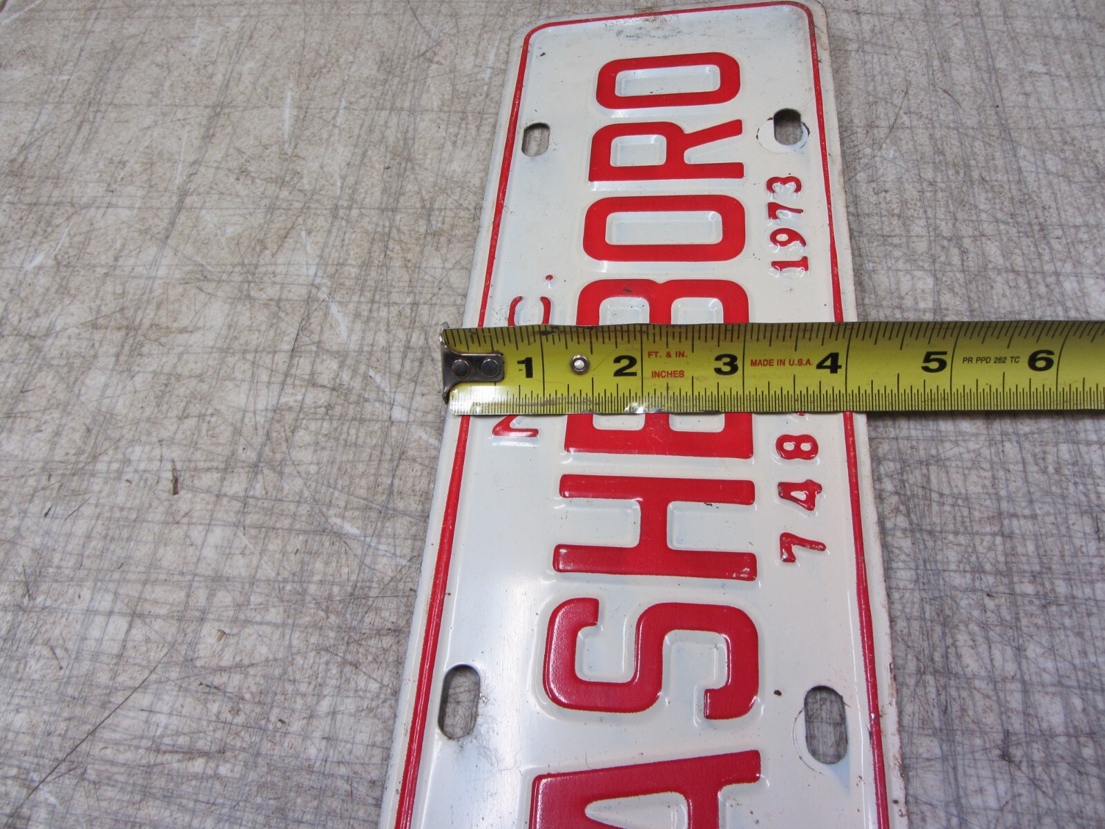 VTG ORIGINAL 1973 ASHEBORO NORTH CAROLINA NC LICENSE PLATE FRONT TAG