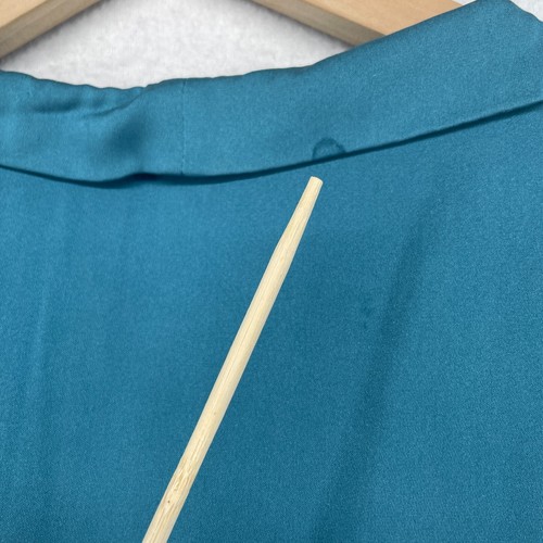 ELIE TAHARI Top S Silk Stretch Charmeuse Satin Collared Sleeveless Blue - Picture 10 of 15