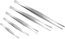 5 Pcs Stainless Steel Gardening Tweezers Seed Tweezer Large Long Tweezers Plant