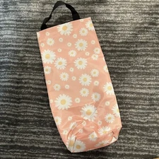 Plastic Grocery Bag Holder Dispenser Hanging Trash Bag Organizer Pink Floral New