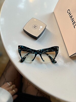 Eyeglasses Cat Eye Demi ''Rasoir'' Glasses razor cut off lens Shadz GAFAS Fashion
