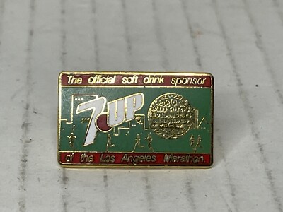 Vintage LA Marathon 7up Sponsor Lapel Pin The City of Los Angeles HTF
