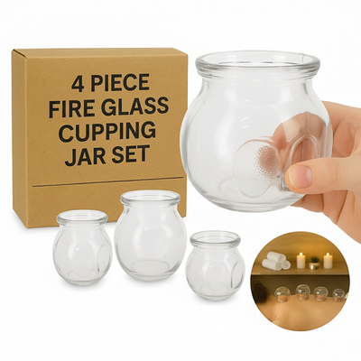 #ad NEW Chinese Fire Cupping Glass Jars Massage Acupuncture Vacuum Pressure Cups $19.95