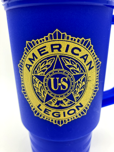 Vintage Blue US AMERICAN LEGION Plastic Travel Tumbler Made in USA by Auto Mate - Bild 3 von 7