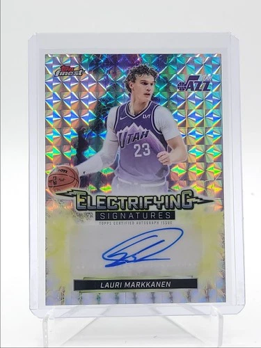 LAURI MARKKANEN 2025-26 TOPPS FINEST ELECTRIFYING GEOMETRIC JAZZ AUTO Q7018