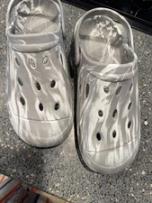 Crocs Style Shoes Non-Slip Outdoor Sandals Closed Toe mens 11 gray tie dye NEW