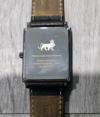 LARSSON & JENNINGS Norse black leather watch rectangle  display picture 3