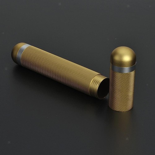Klassischer Aluminium Reise Zigarren Tube Humidor Halter Zigarrenetui Golden - Bild 5 von 6