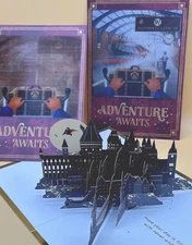 HARRY POTTER/UNIQUE HOLOGRAM BDAY CARD + 3D POP-UP THEME CARD NEW W/ENV/PKG