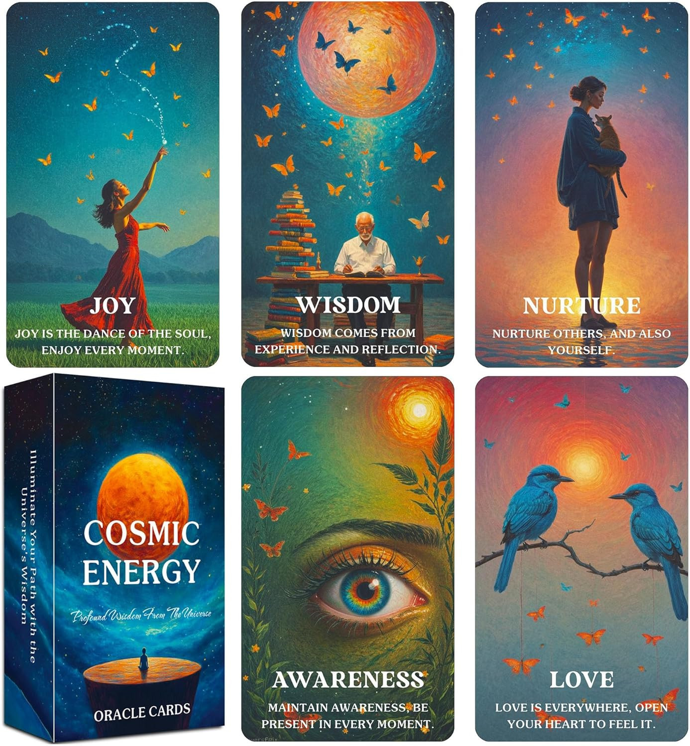 GZXINKE Cosmic Oracle Cards, Universe Message Oracle Cards for Beginners, Inner