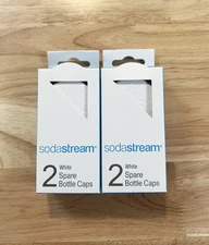 SodaStream Soda Maker Bottle Caps White Two 2-Packs (4 Caps Total) BRAND NEW