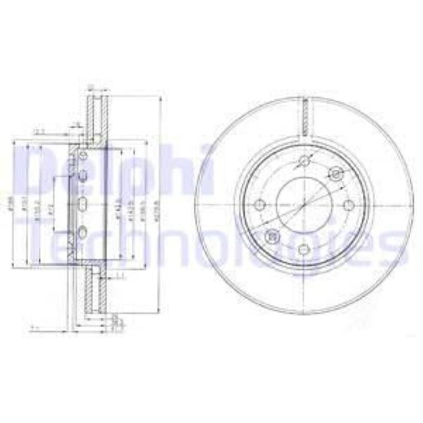 Delphi 2X Bremsscheibe Vorne Ø280 Mm FüR Kia Carens Ii GroßRaumlimousine Fj 2.0-image
