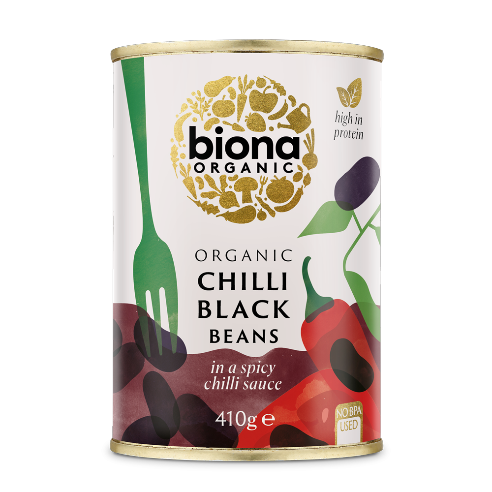 Biona Organic Chilli Black Beans 410g Spiced Tinned Beans