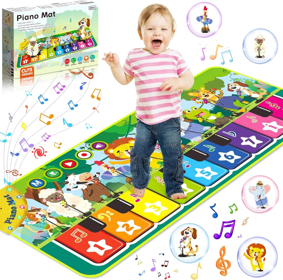 181CM Tappeto per pianoforte per bambini, 8 suoni di strumenti, 10 canzoni, giocattolo musicale educativo per bambine e bambini dai 3 anni in su | Leroy Merlin