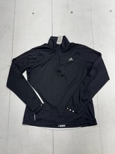 Adidas Solid Black 1/4 Zip Clima Cool Pullover Jacket Womens Size Medium