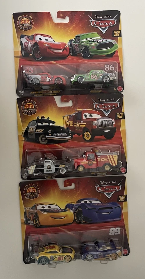 Mattel Pixar Cars RACE AND RESCUE Collection (11 Race & Rescue Cars) -NEW - Image 3 of 4