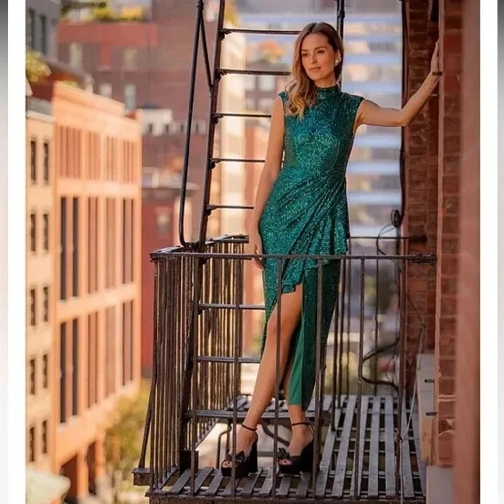 dress in satin Electric Blue Stretch Long With Wrap-Over Slit And Lace-Up Tight Aline Wedding Dresses and is made of cheap evening dresses Color:#51-Rust
