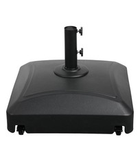 125lb Capacity Fillable Mobile Umbrella Base Stand with 4 Wheels 2 Locks 2 Knobs