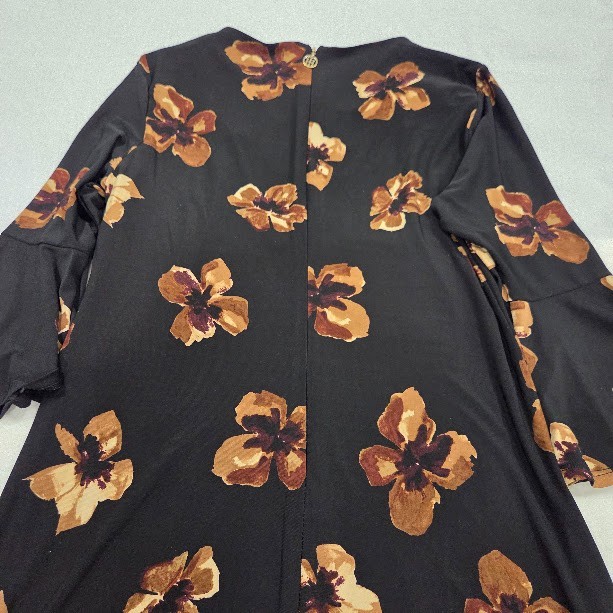 Tommy Hilfiger Women's Black Brown Floral Print Long Sleeve Dress Size 10P NWT thumbnail 7