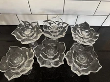 Vintage Resin Rose Curtain Tie Back Set Of 6 Clear Lucite