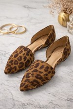 A New Day Brown Black Leopard Print D  Orsay Flats   Women  s Size 8 Slip On