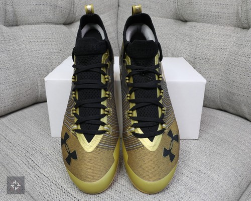 Crampons de football Under Armour Spotlight MC dorés noirs pour homme taille 11 (3020675-900) - Photo 4/8