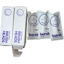 2x BURST Sonic Toothbrush Replacement Heads White   Original 3  Pack Genuine
