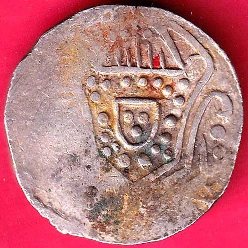 portuguese india one rupee rare silver coin #HZ58