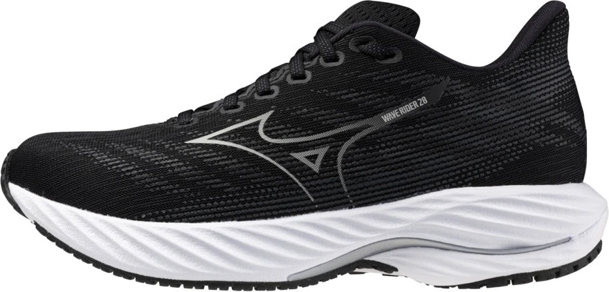 Mizuno Wave Rider 28 WIDE FIT (D) Womens Running Shoes - Black
