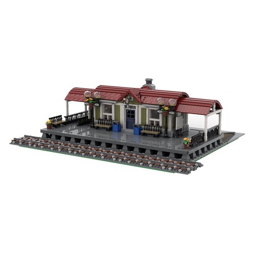 MOC-92280 Set Costruzioni Modulari Stazione Ferroviaria Tetto Curvo con Piattaforma 3348 Pezzi - Foto 4 di 5