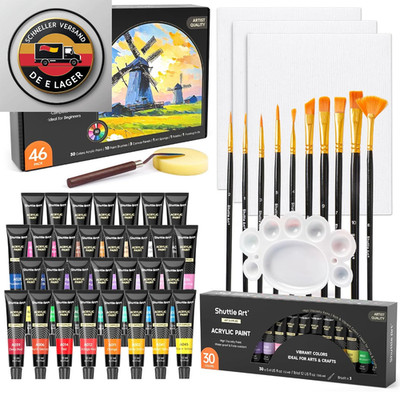 Shuttle Art Acrylfarben Set 46 Tlg 30 Farben 12ml