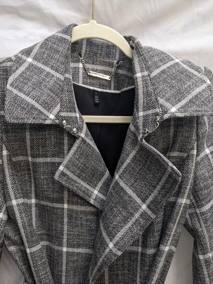 Abrigo largo con cinturón envolvente de trinchera WHBM mercado negro de la Casa Blanca nuevo sin etiquetas talla S Foto 3 de 4