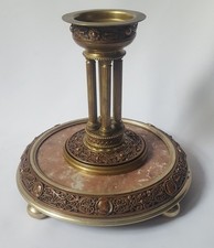 Antico centrotavola rinascimentale revival rame dorato centrotavola portacandele incensiere